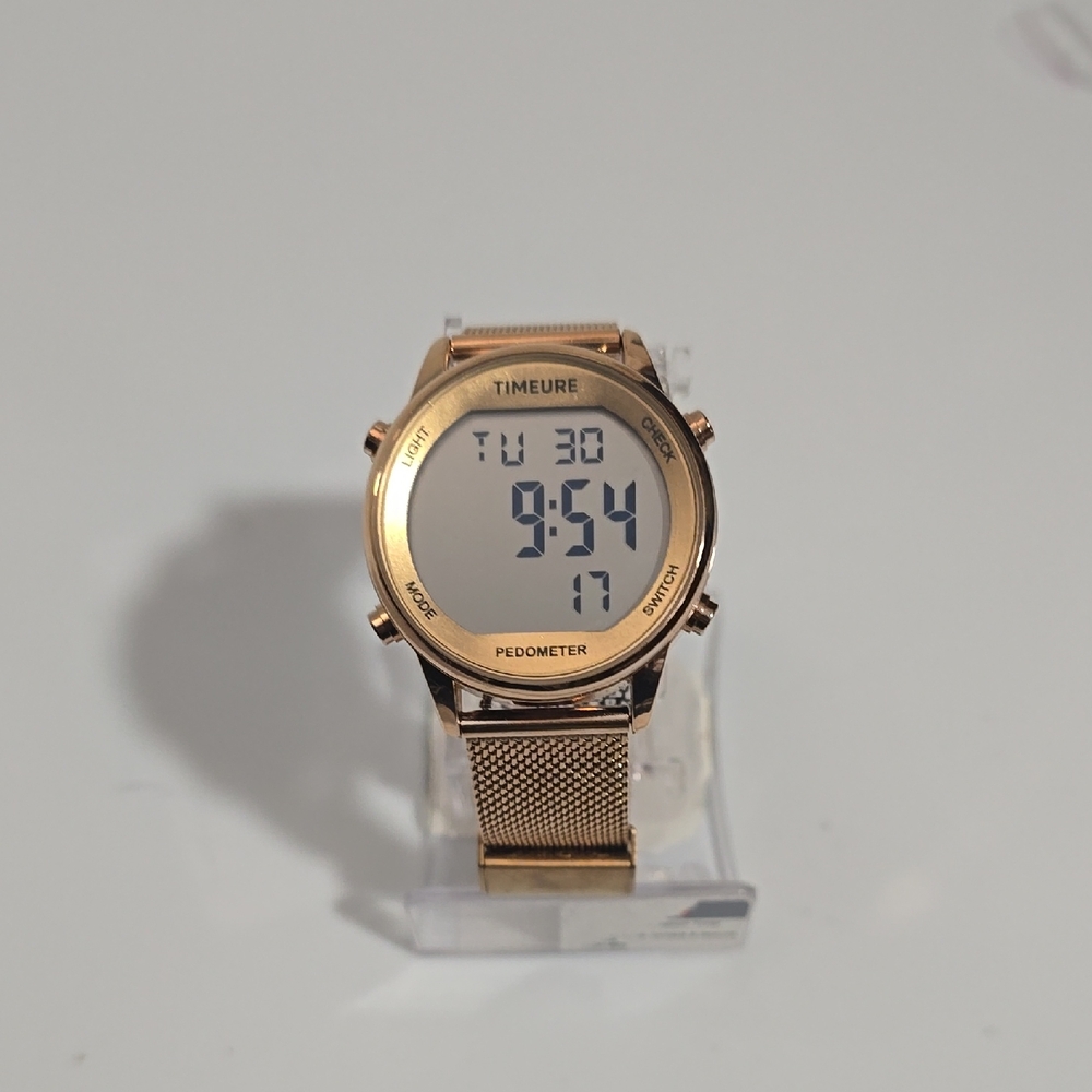 Timeure Rose Gold Women's Digital Watch with Pedometer